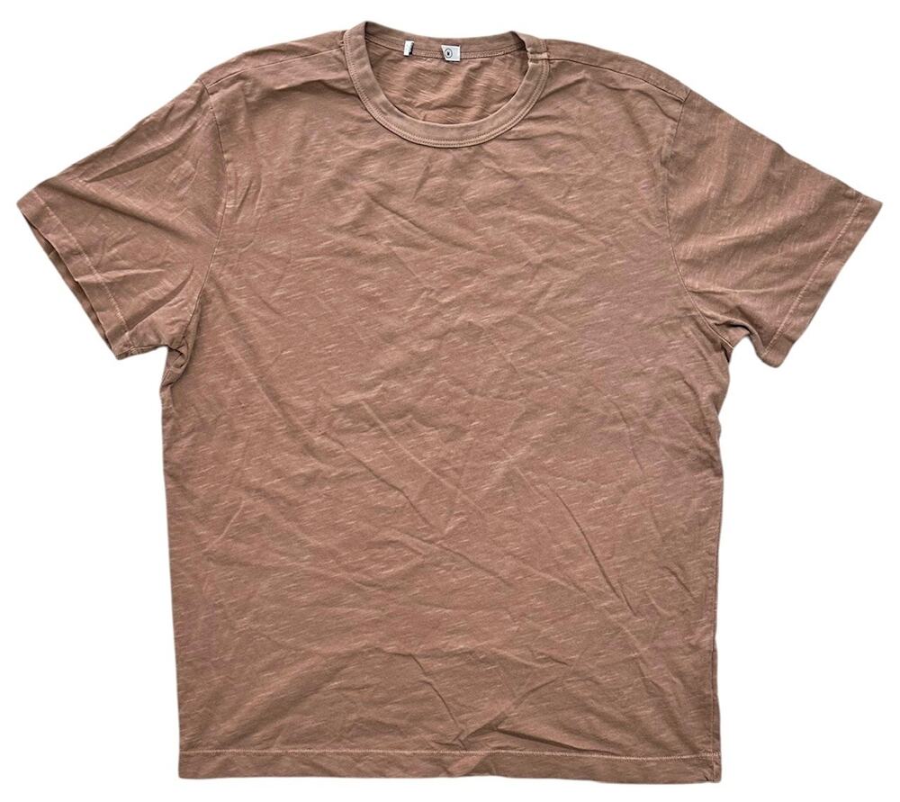 Buck Mason Men's Slub Classic Straight Hem Crewneck T-Shirt in Weathered Tobacco